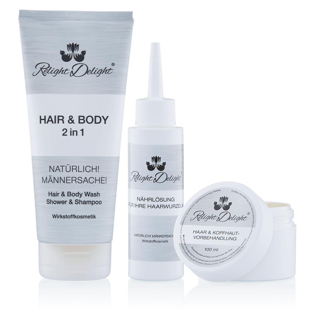 Natürlich Männersache! Hair&Body, Nährlösung, Haar- & Kopfhautvorbehandlung Männerset Barberset