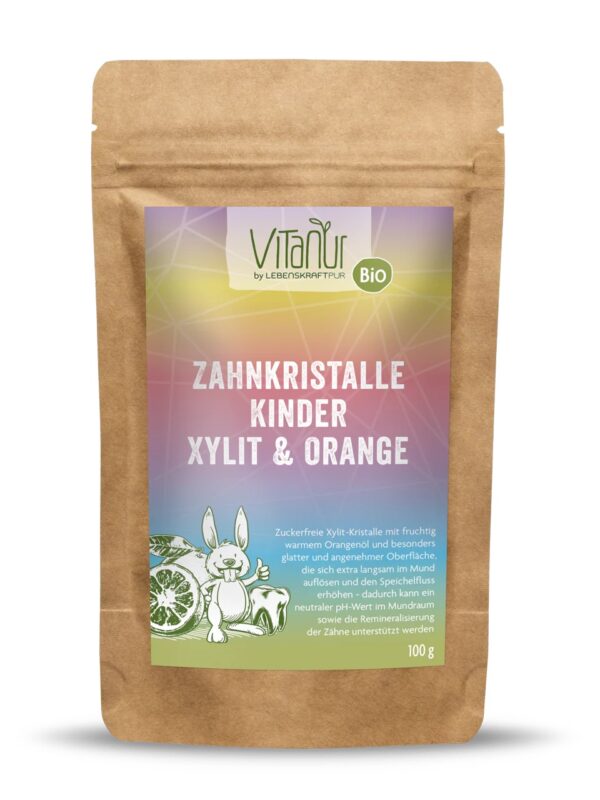 Lebenskraftpur Zahnkristalle Kinder Xylith Orange