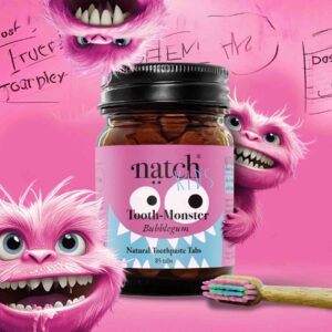NATCH – Tooth Monster Bubblegum (Zahnpasta Tabs für Kids)