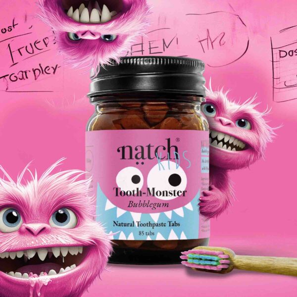 NATCH - Tooth Monster Bubblegum (Zahnpasta Tabs für Kids) – Bild 2