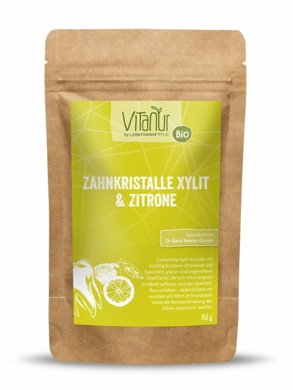 Vitanur Bio Zahnkristalle Xylit Zitrone 40Kristalle 250ml Doypack
