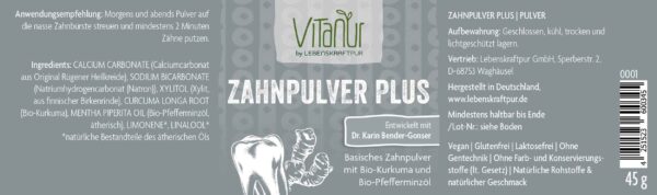 Vitanur Zahnpulver Plus Pulver 45g